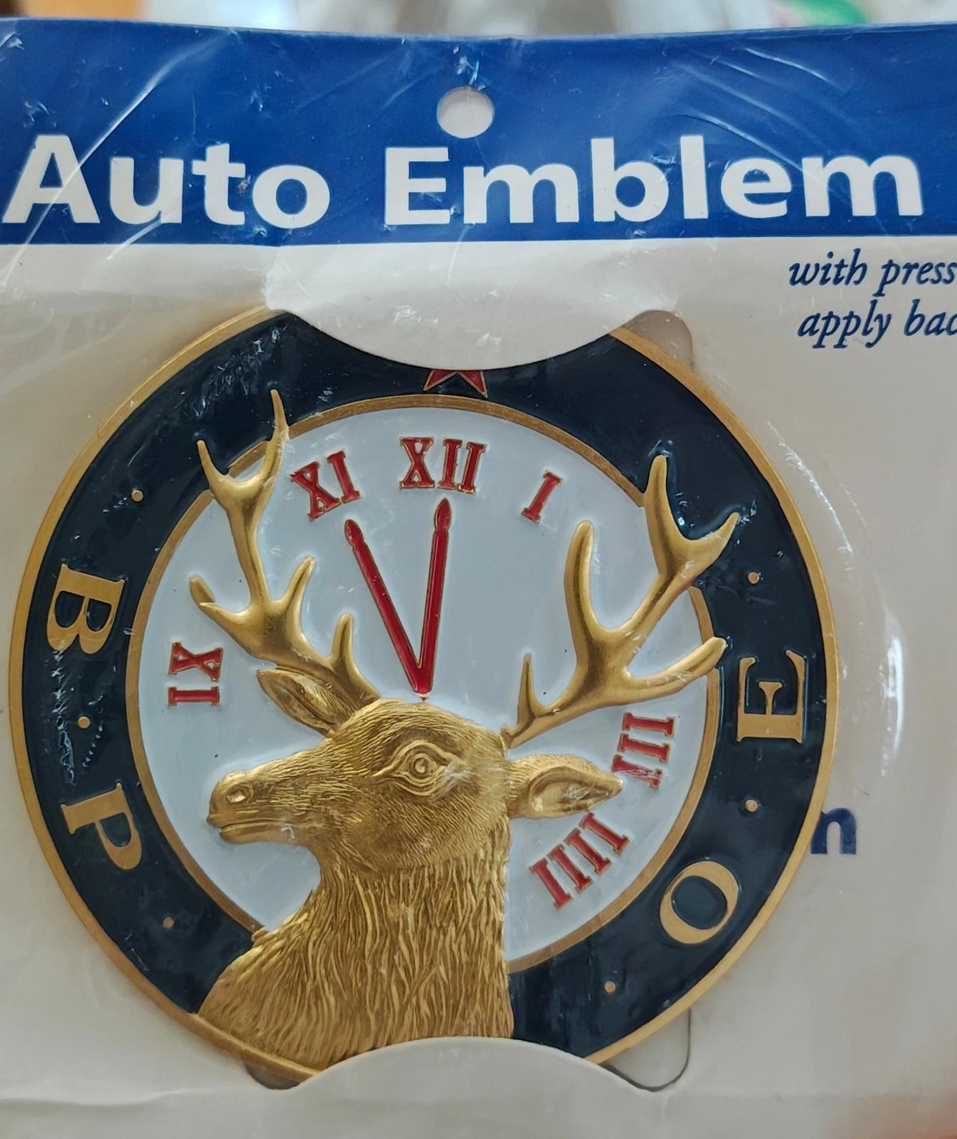 1970s/80s Benevolent and Protective Order of Elks (BPOE) Auto Emblem New Sealed