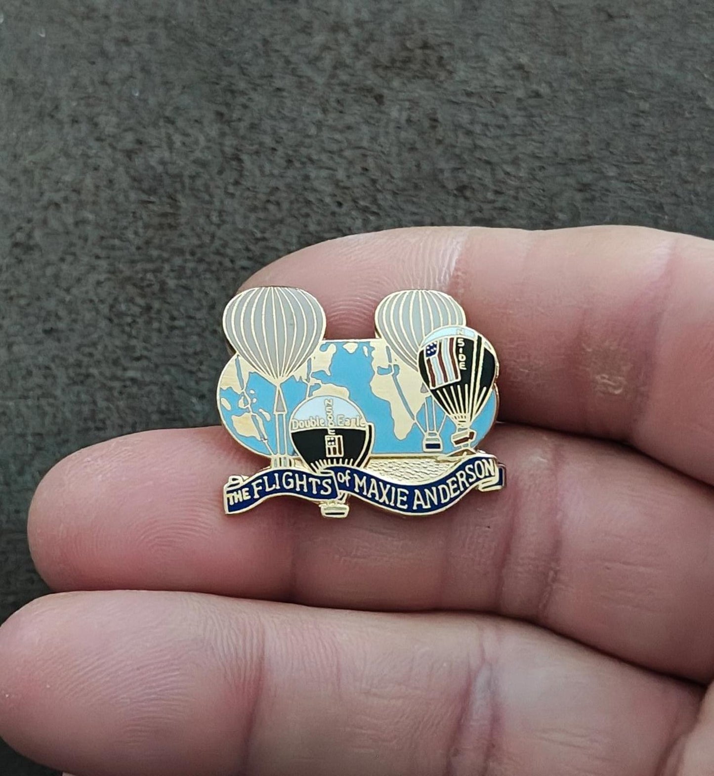 1980s Flights of Maxie Anderson Gold Tone Enamel Pin