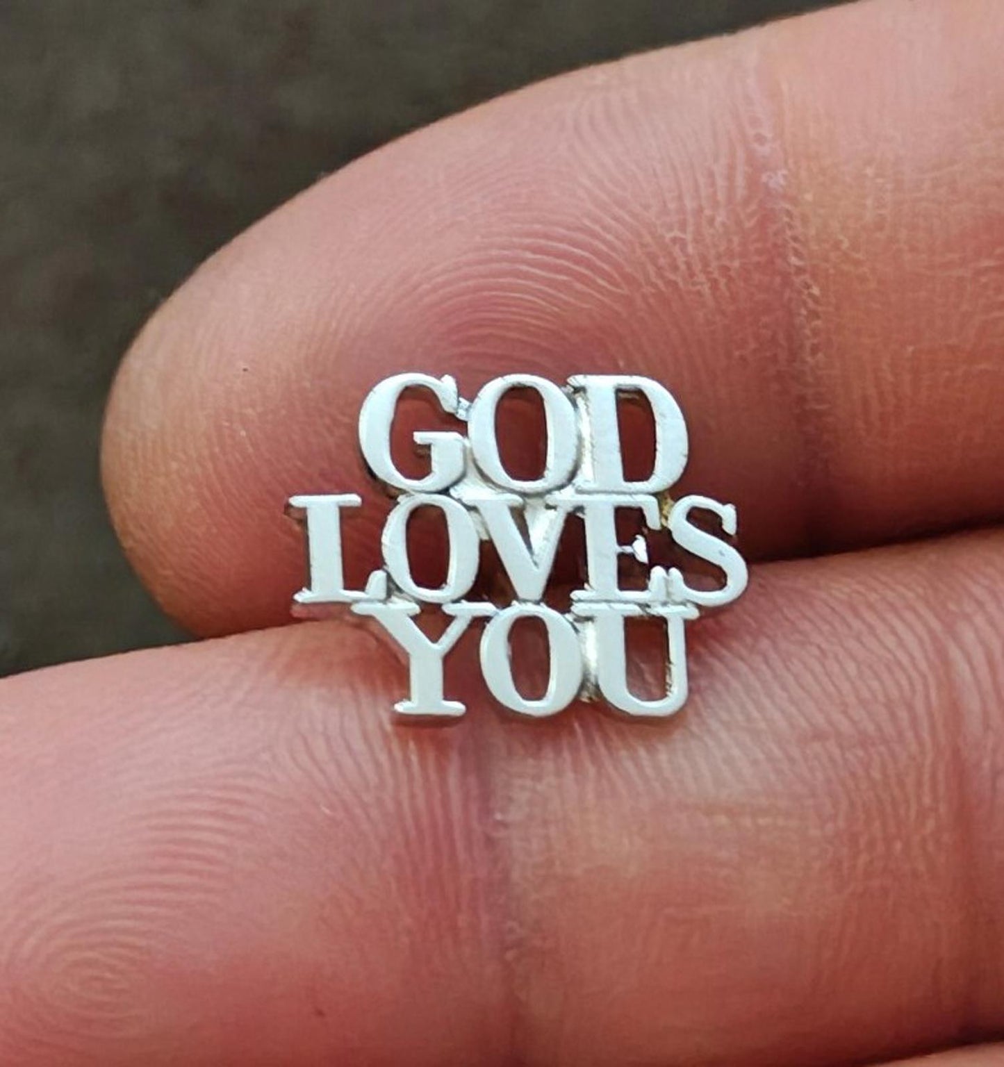 1970s Vintage Sterling Silver Tiffany & Co. "God Loves You" Pin