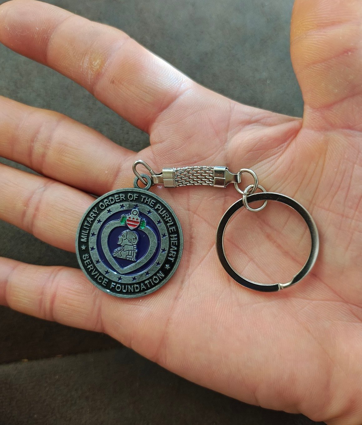 Vintage Military Order Of the Purple Heart Service Foundation Keychain
