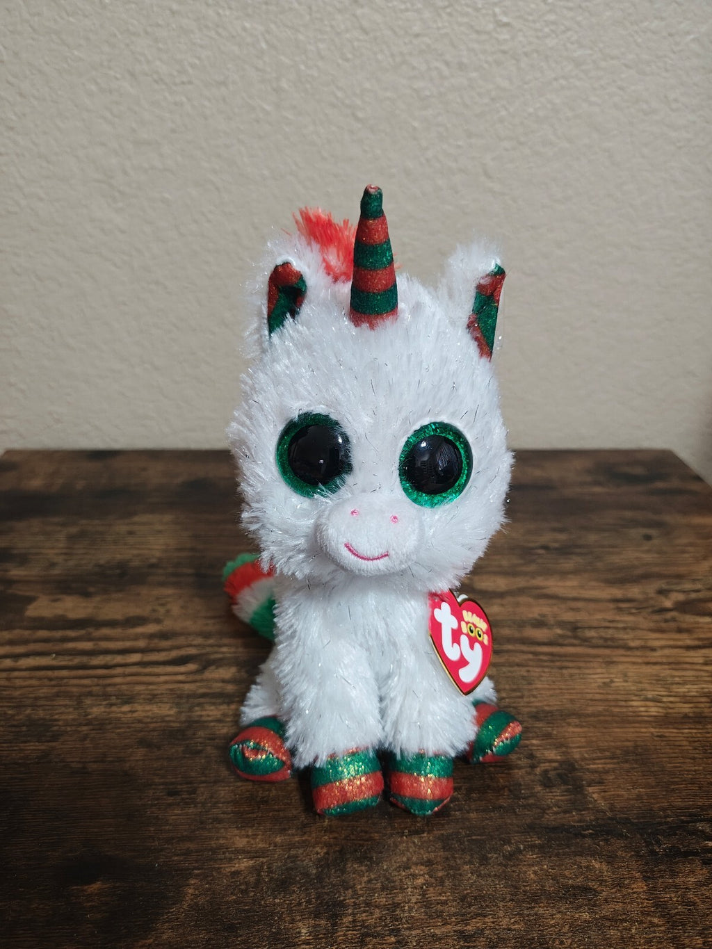 Ty Beanie Boos Snowfall The Christmas Unicorn 7" Holiday Plush, Glitter Eyes NWT