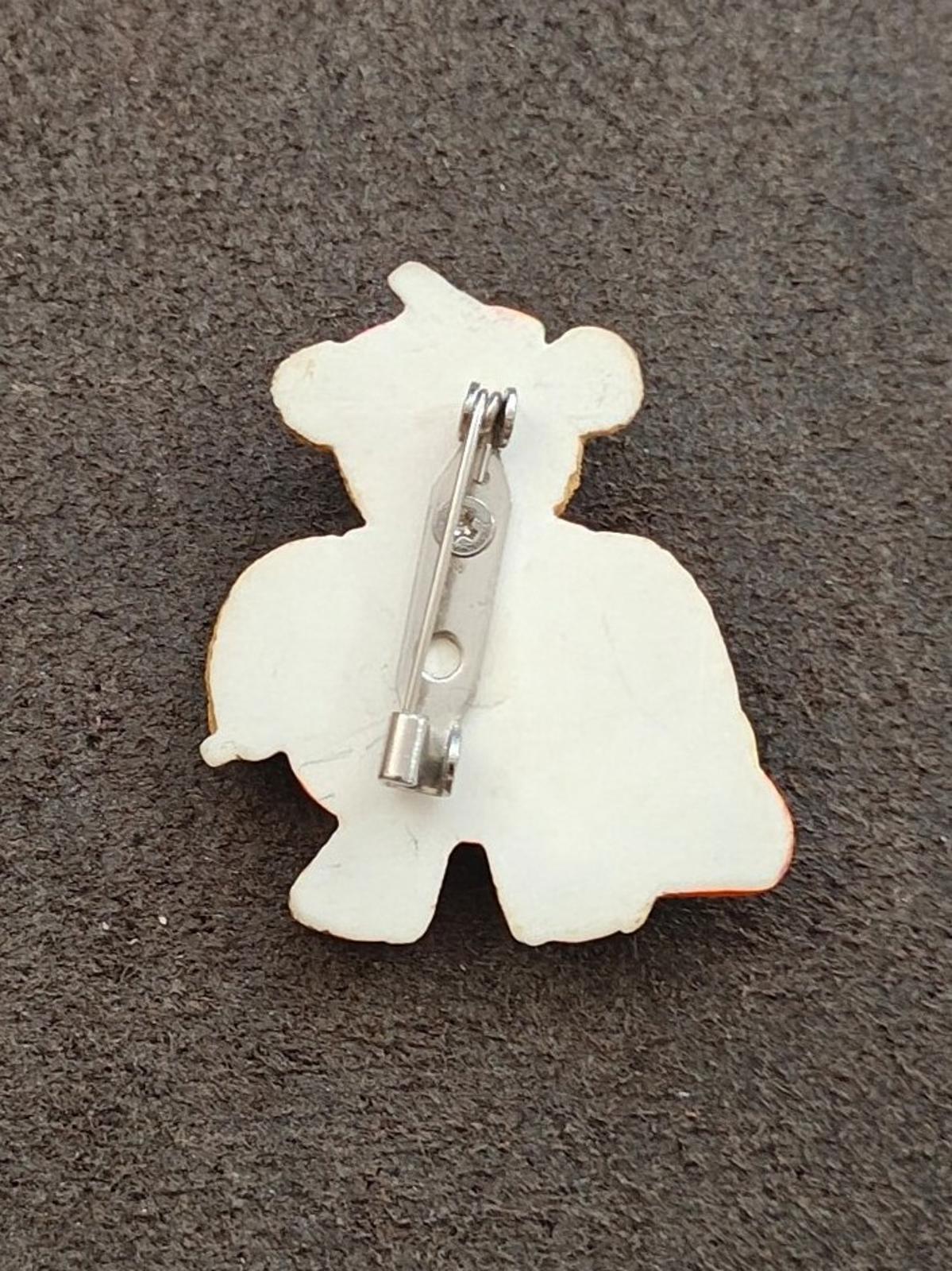 1990s Teddy Bear Dressed In a Jack-o'-Lantern Costume Brooch