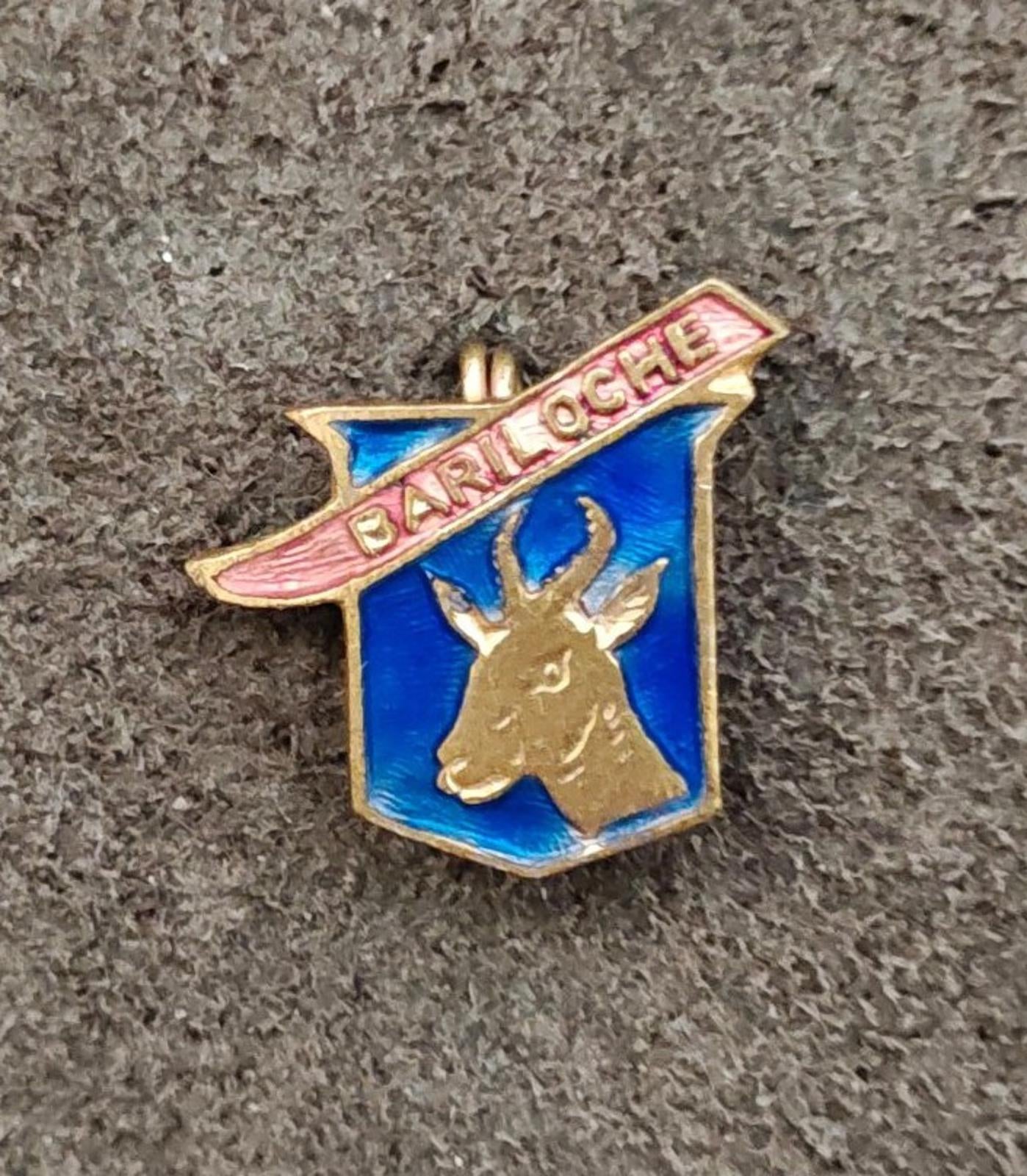 1940s/50s Bariloche Argentina Gold Tone Enamel Souvenir Pin