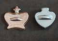 Crown and spade metal cookie cutters, copper crown and silver spade shapes