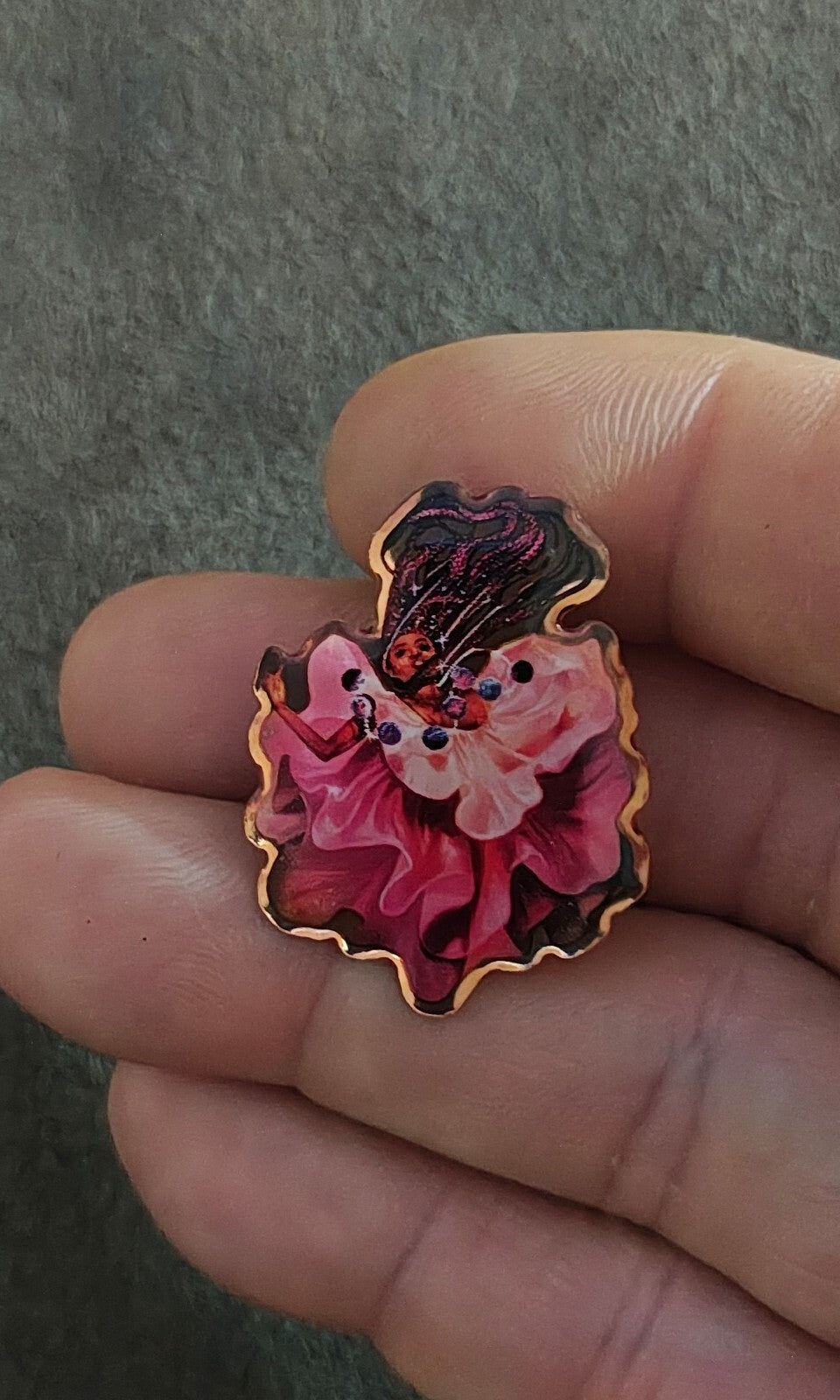 A Phoenix First Shall Burn, I Will Bring My Fire With Me Rose Gold Tone Pin