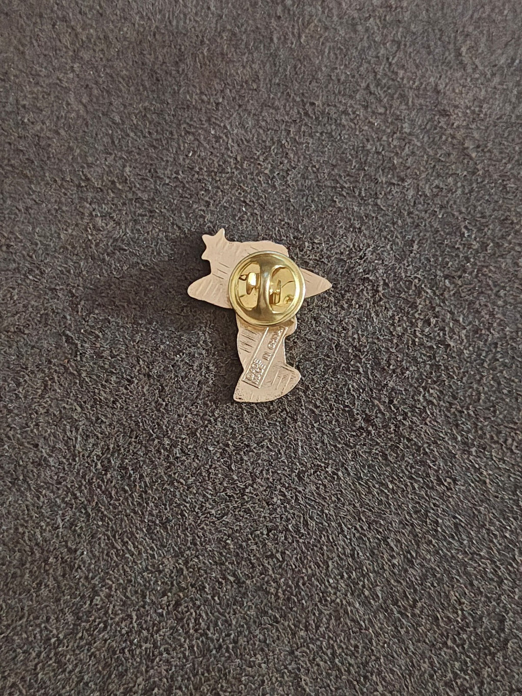 1980s Alaskan Polar Bear Guardian Angel Gold Tone Enamel Pin.