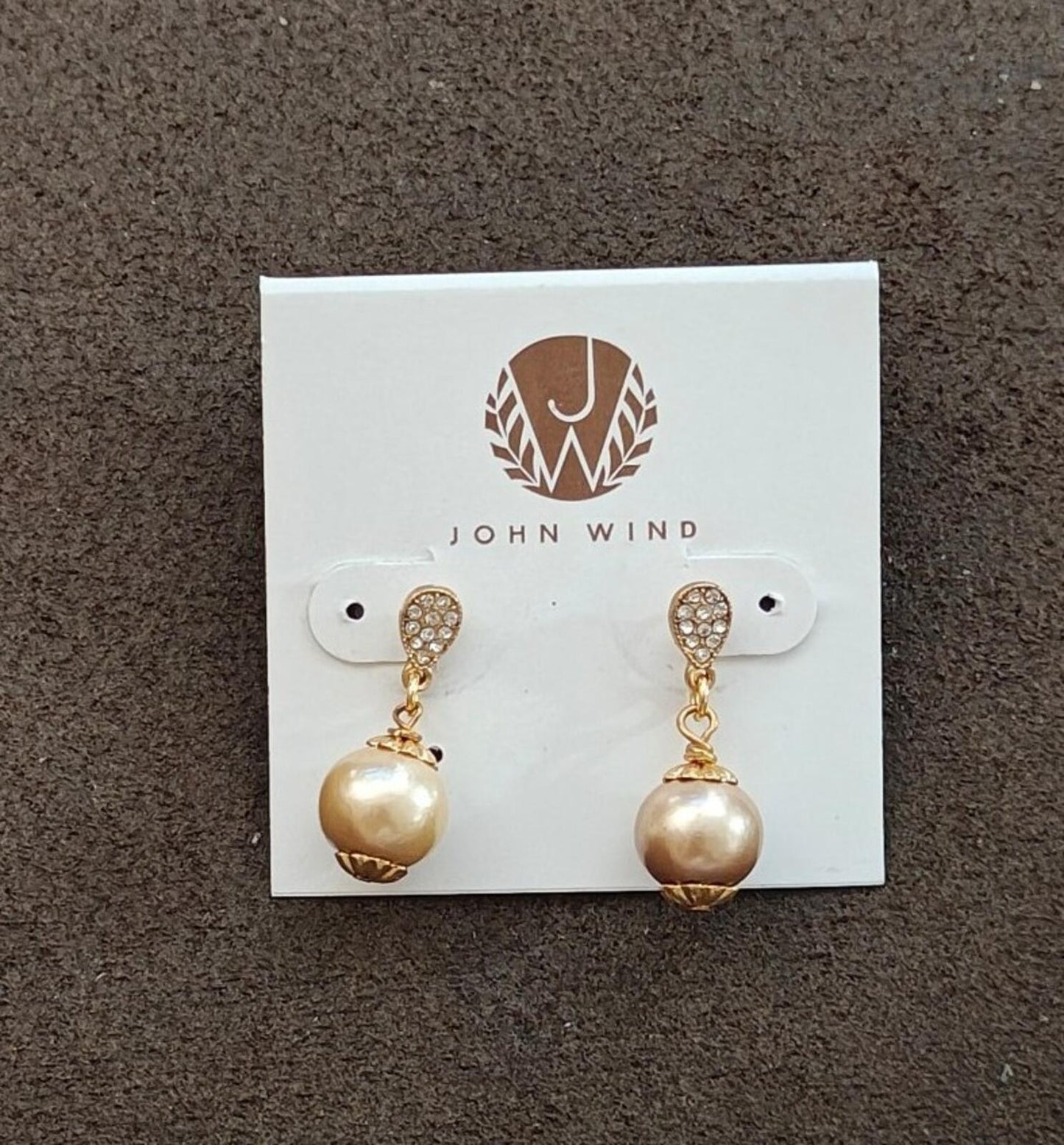 John Wind Dangle Drop Gold Tone Earrings New