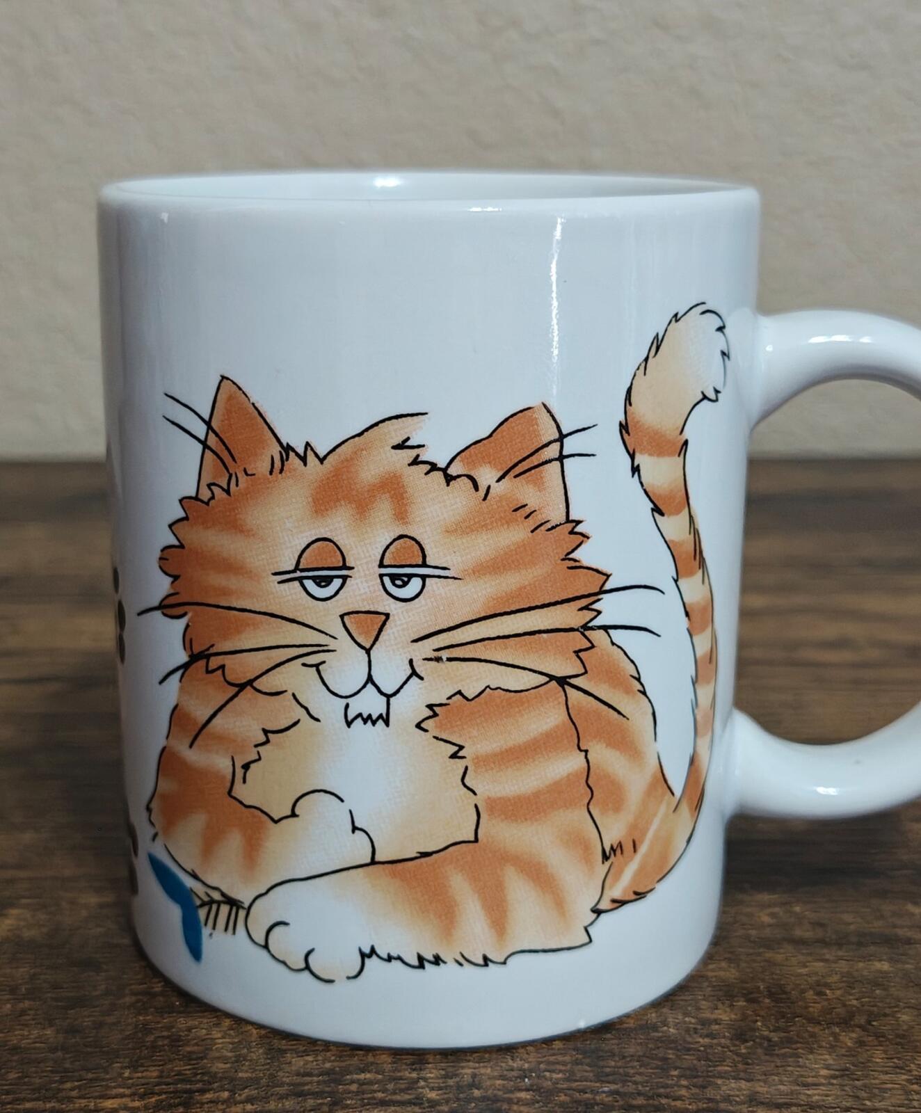 1980s Calico Cat White Mug