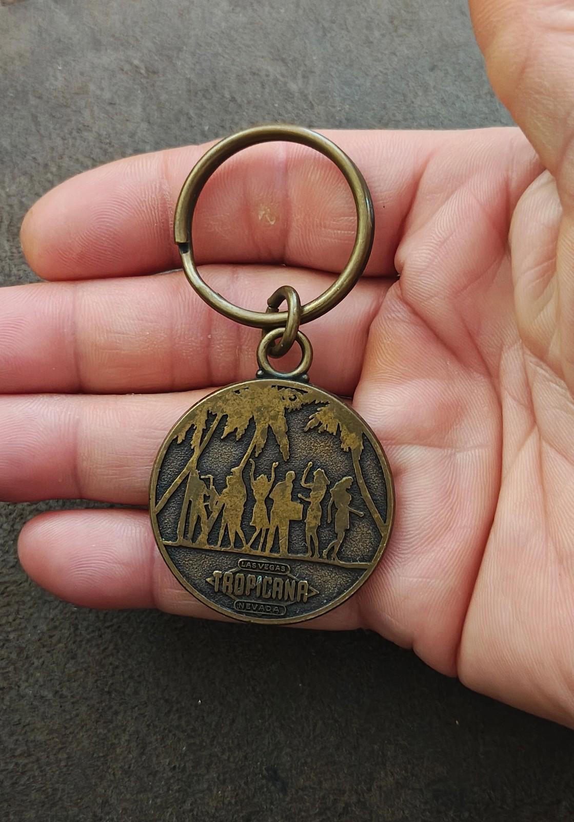1990s Vintage Tropicana Hotel and Casino Las Vegas Brass Keychain