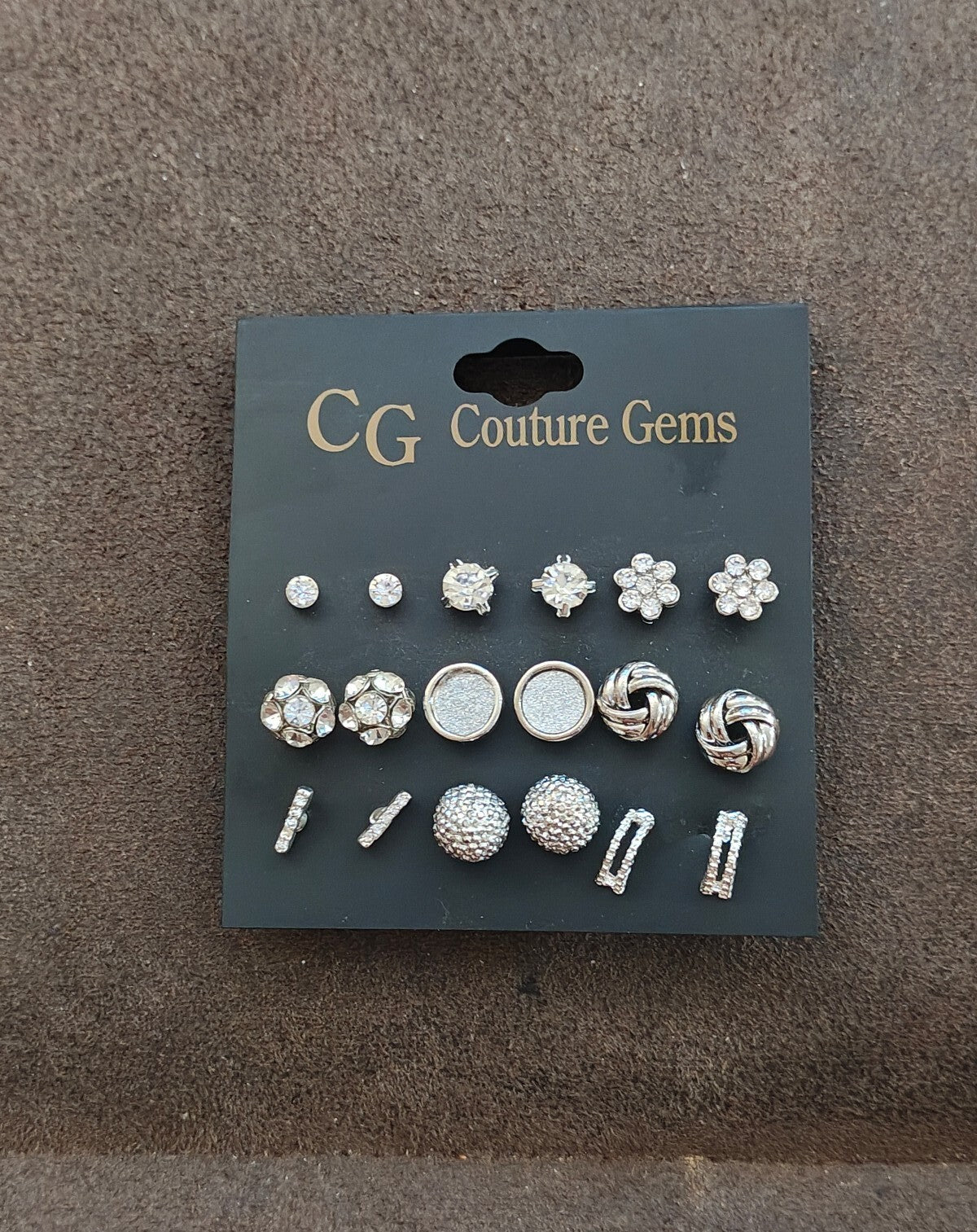 CG Couture Gems Multi Pair Earrings Set New On Card.
