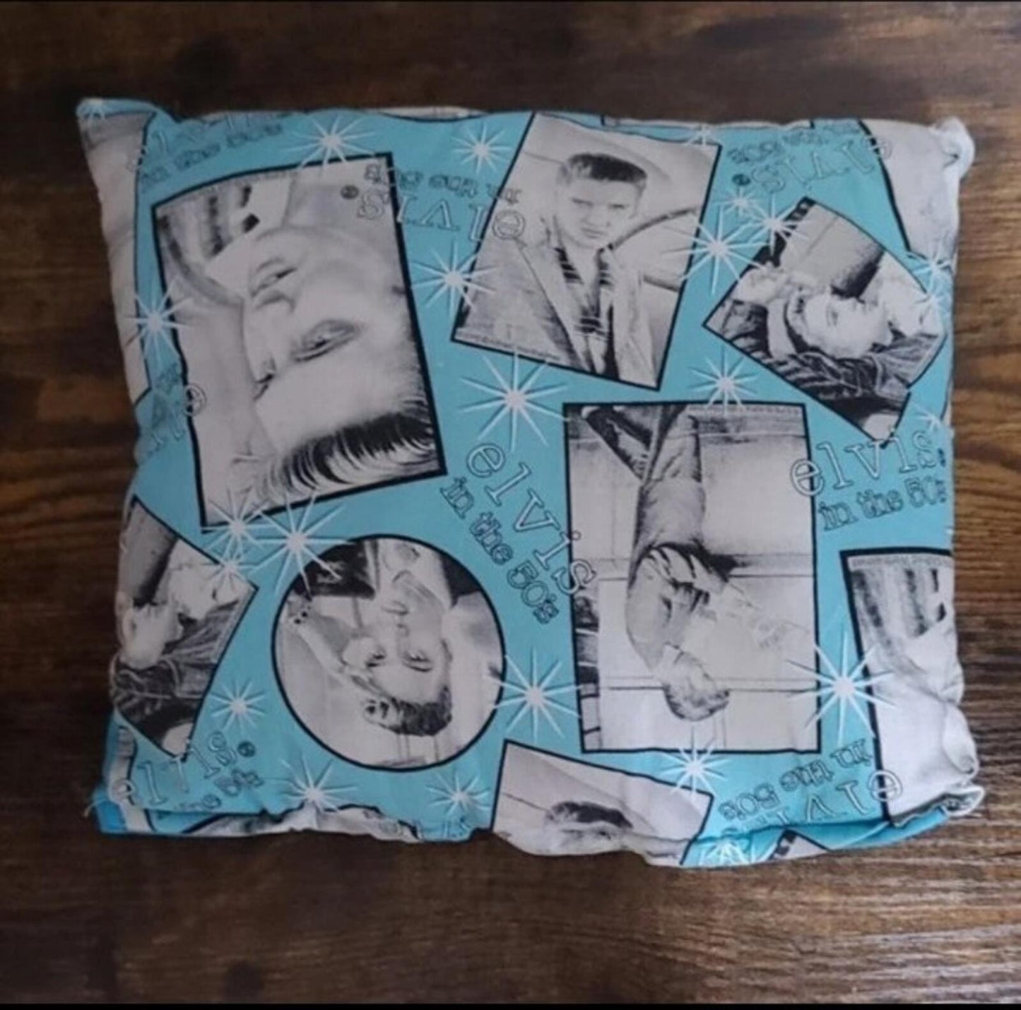 Early 2000s Handmade 1950’s Elvis Small Throw Pillow