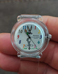 1990s Armitron Bugs Bunny Women's Watch With Clear Plastic Band