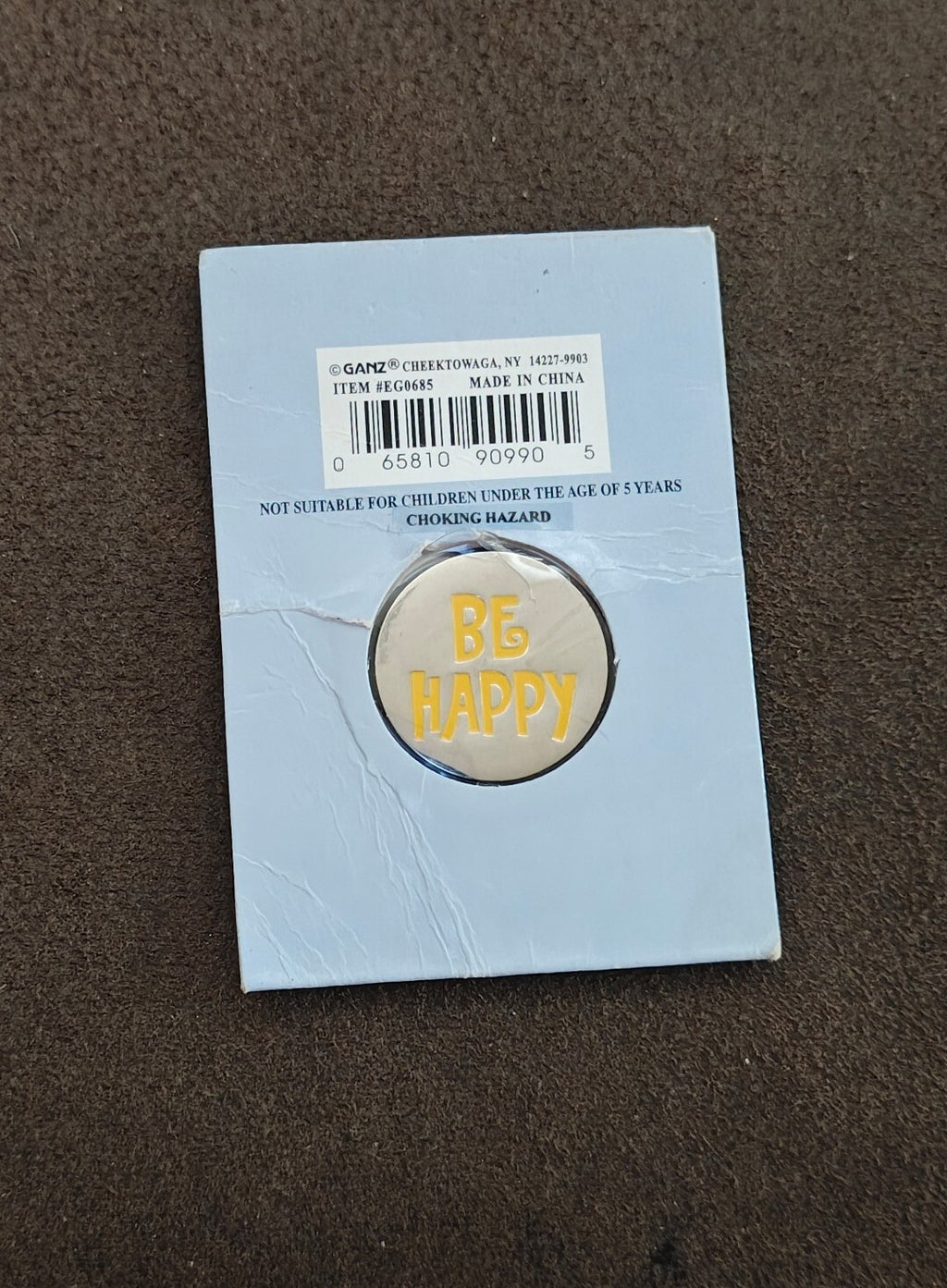Ganz "Be Happy" Smiley Face Pocket Token From The Tokens Of Love Collection New