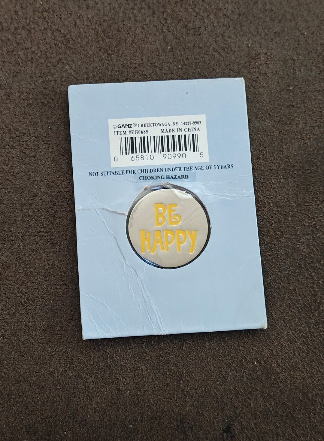 Ganz "Be Happy" Smiley Face Pocket Token From The Tokens Of Love Collection New