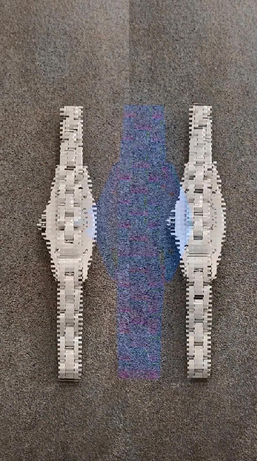 90's Isaac Mizrahi Live! Ceramic Purple Watch With Mother Of Pearl Dial