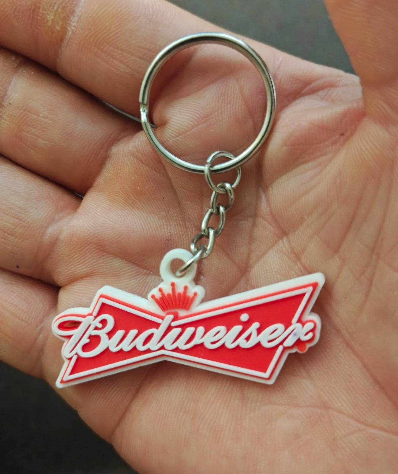 1990s Budweiser Bow Tie Logo Rubber Keychain