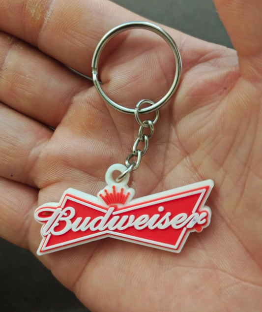 1990s Budweiser Bow Tie Logo Rubber Keychain