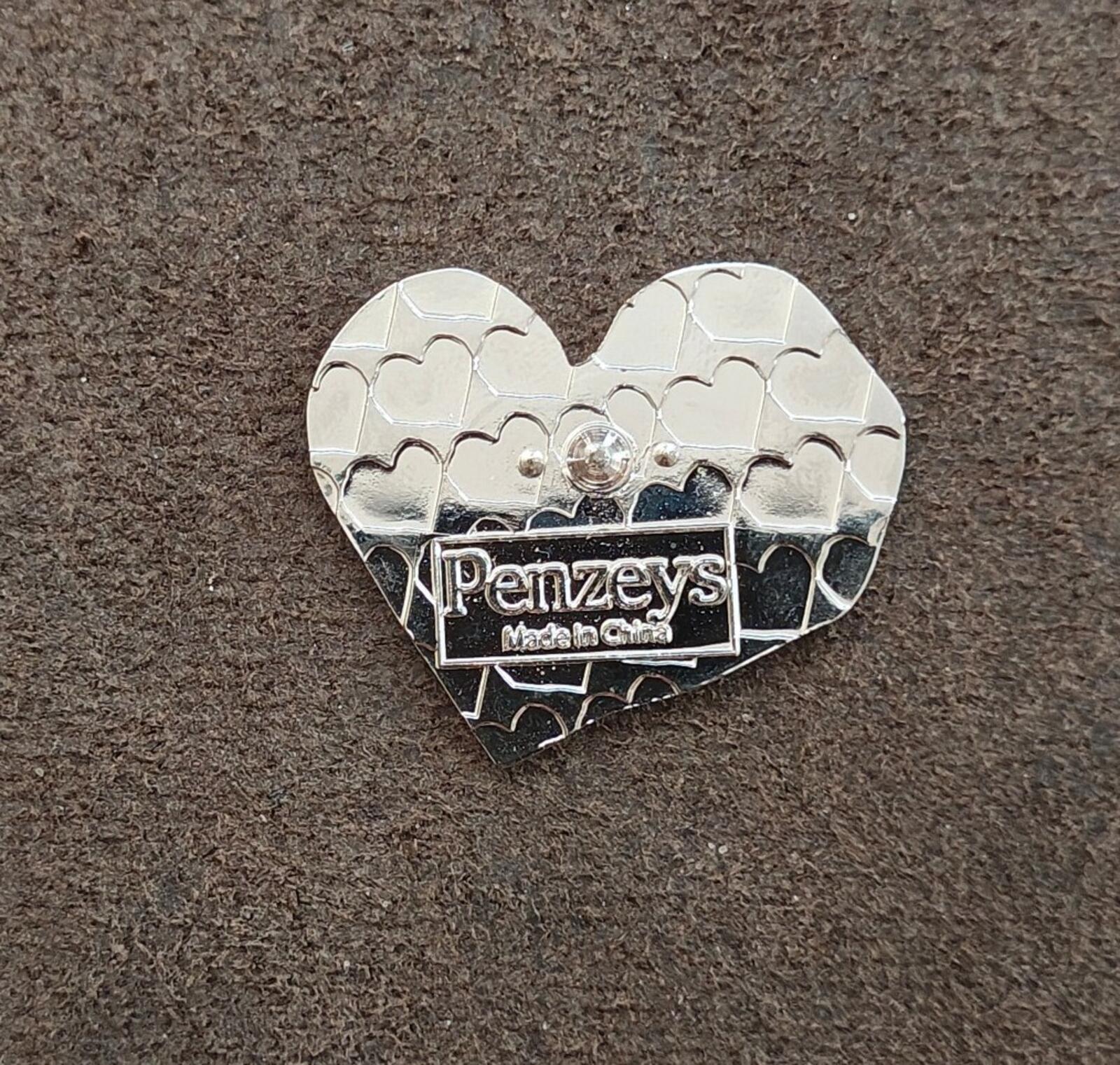1990s Penzeys Spices Embrace Hope Rainbow Heart Enamel Pin