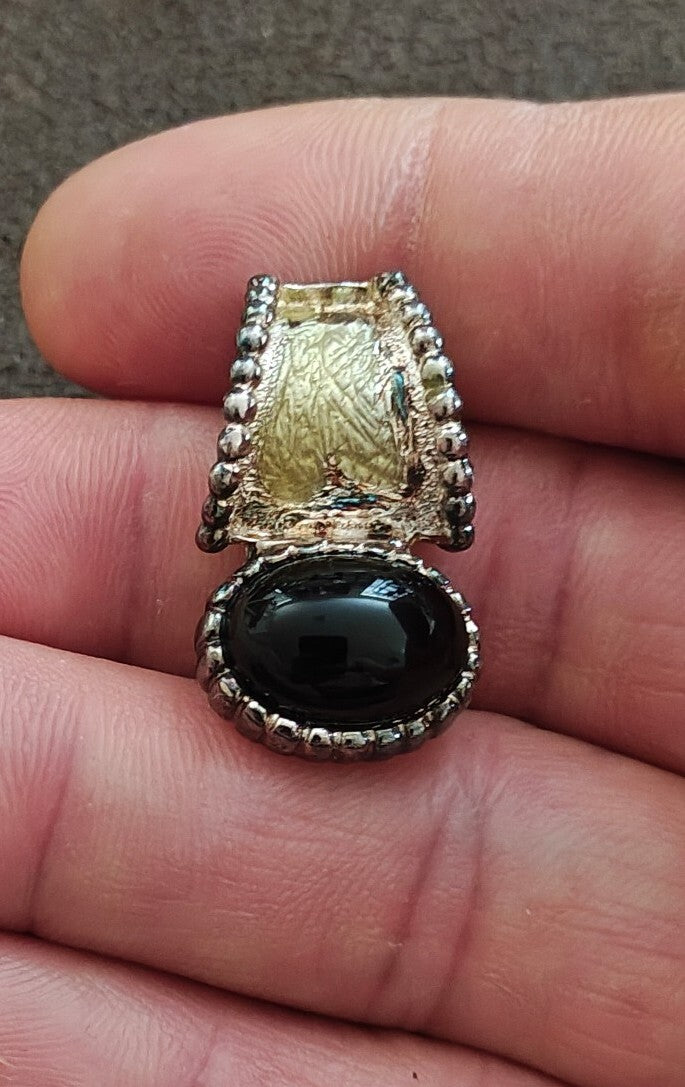1990s Premier Designs "Mira" Two Tone Slide Pendant.