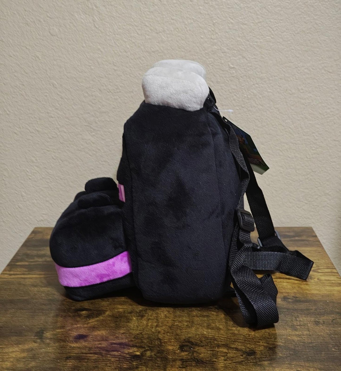Minecraft Boys Ender 12.5" Black Plush  Backpack NWT