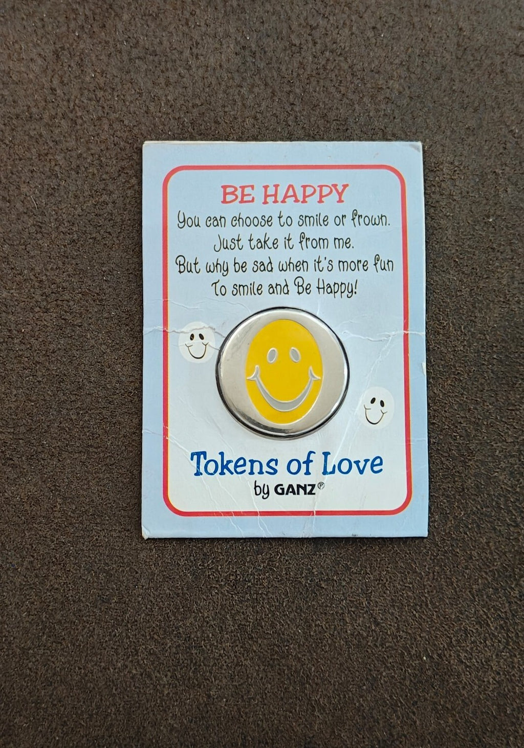 Ganz "Be Happy" Smiley Face Pocket Token From The Tokens Of Love Collection New