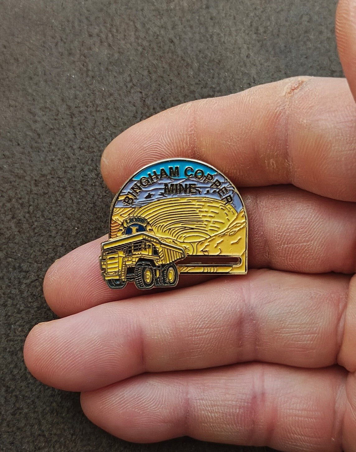 80s Bingham Copper Mine Utah Haul Truck Souvenir Pin