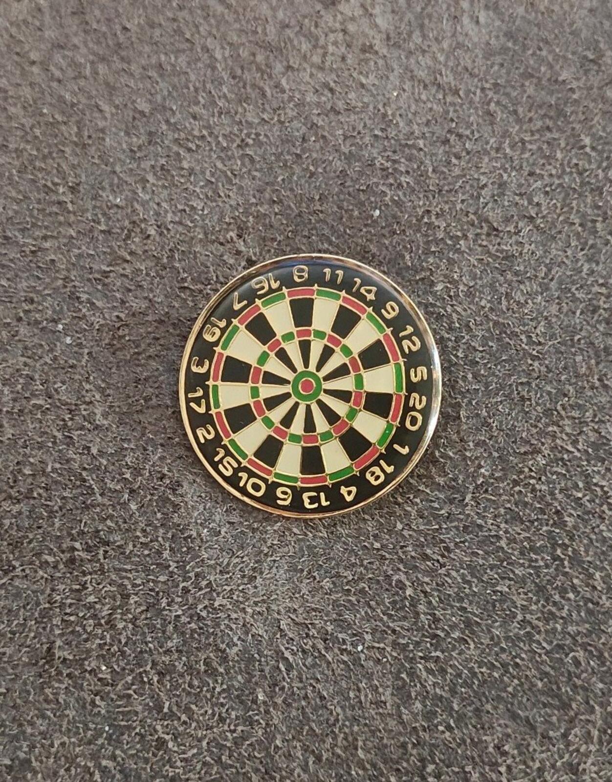 1980s Dartboard Gold Tone Enamel Pin