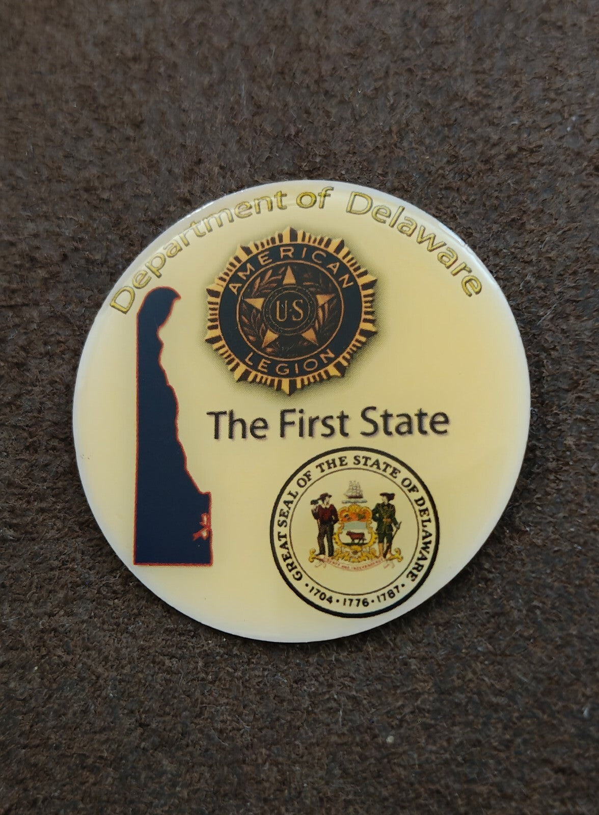 Rare American Legion Department of Delaware Gold Tone Pin