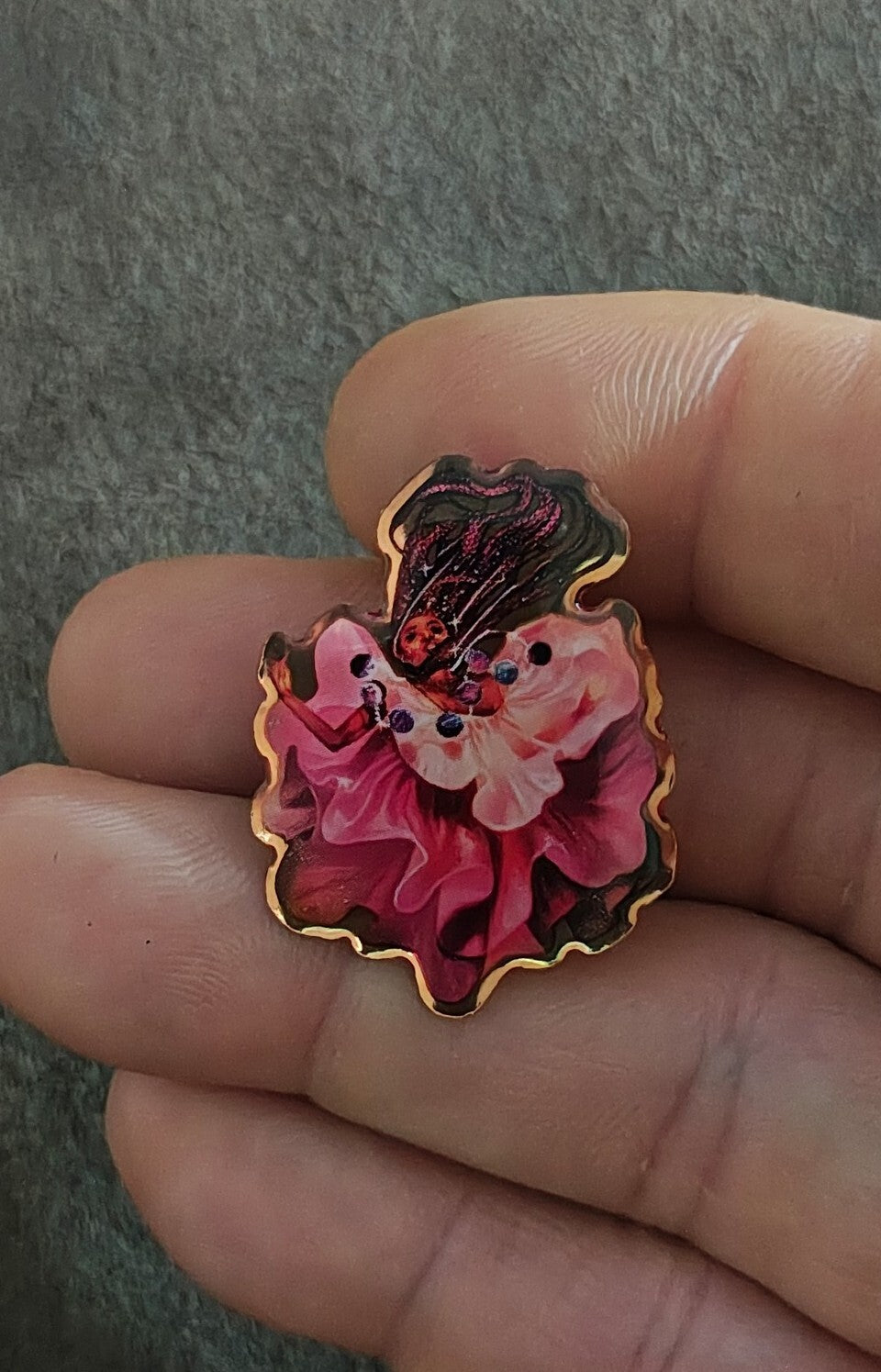 A Phoenix First Shall Burn, I Will Bring My Fire With Me Rose Gold Tone Pin