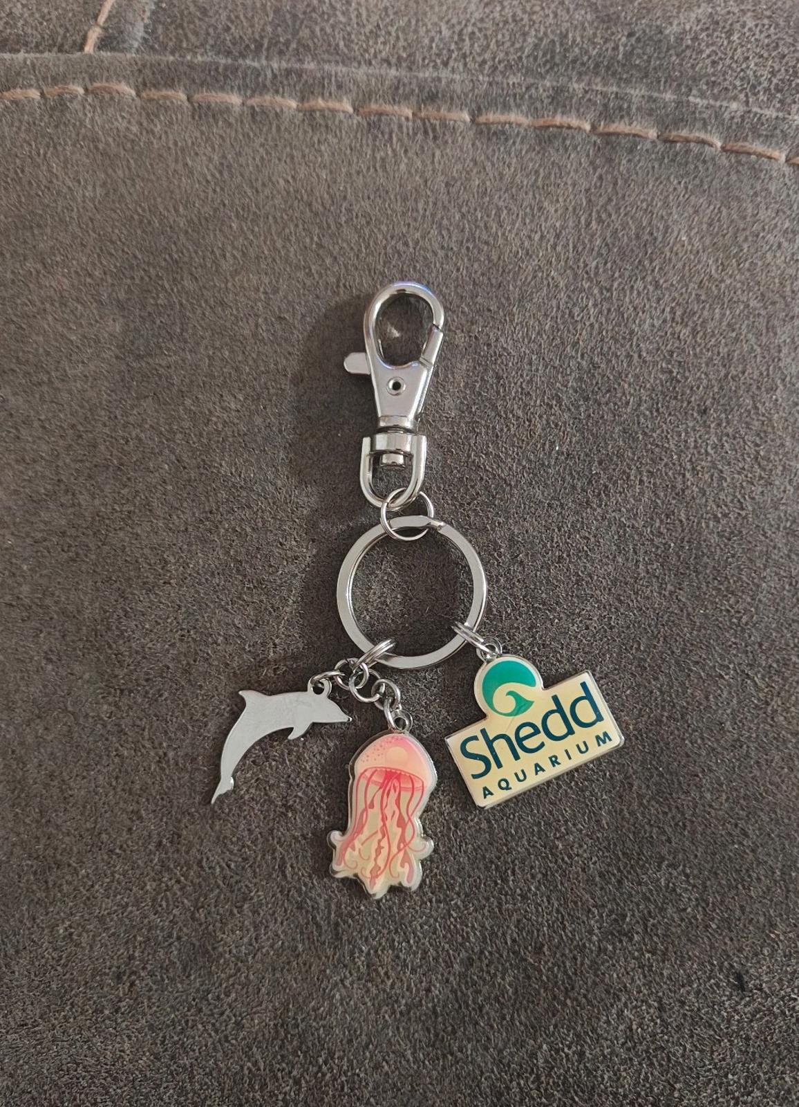 1990s Vintage Shedd Aquarium Chicago Jellyfish Nettles Dolphin Charms Keychain