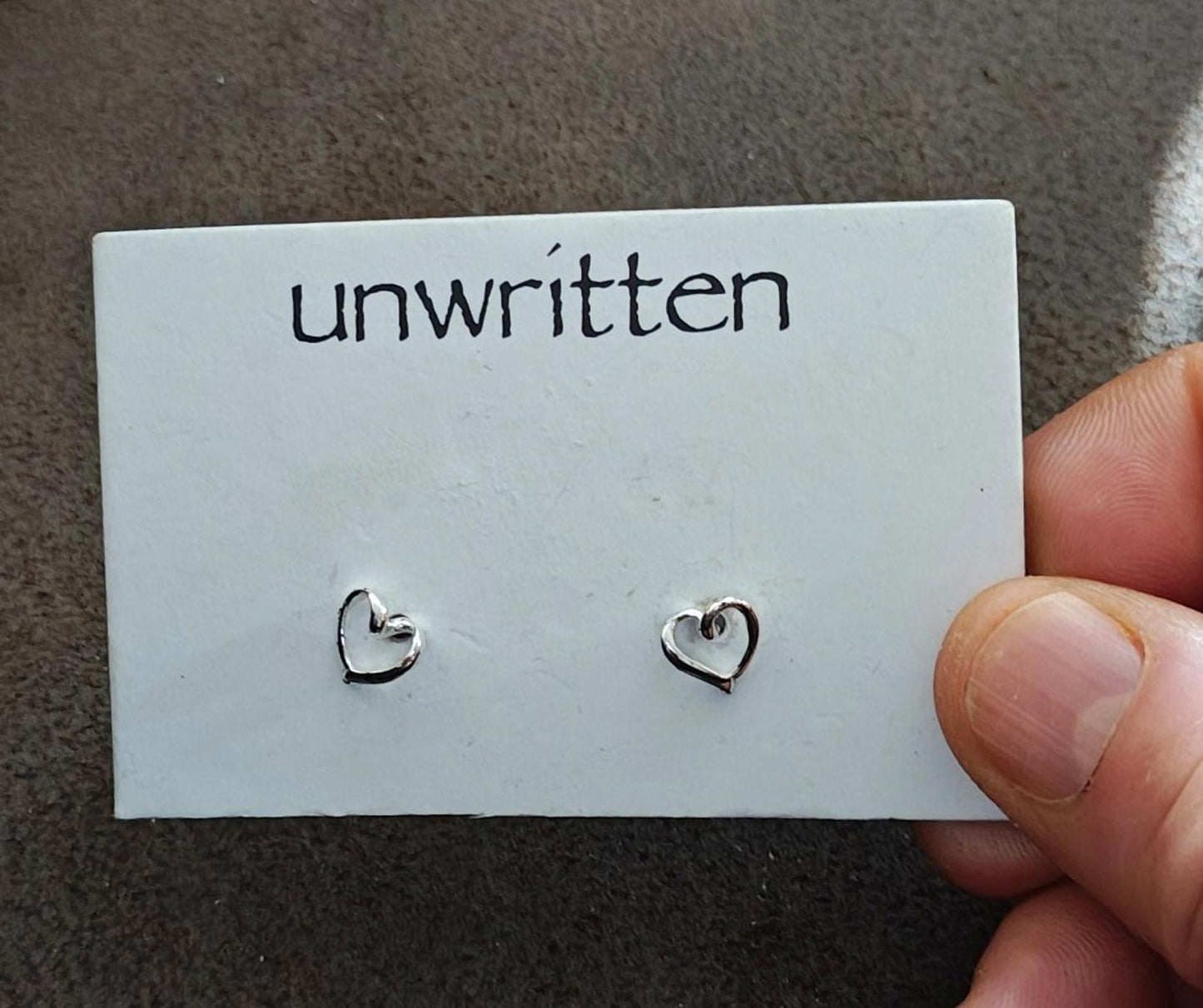 Unwritten Small Sterling Silver Open Heart Stud Earrings
