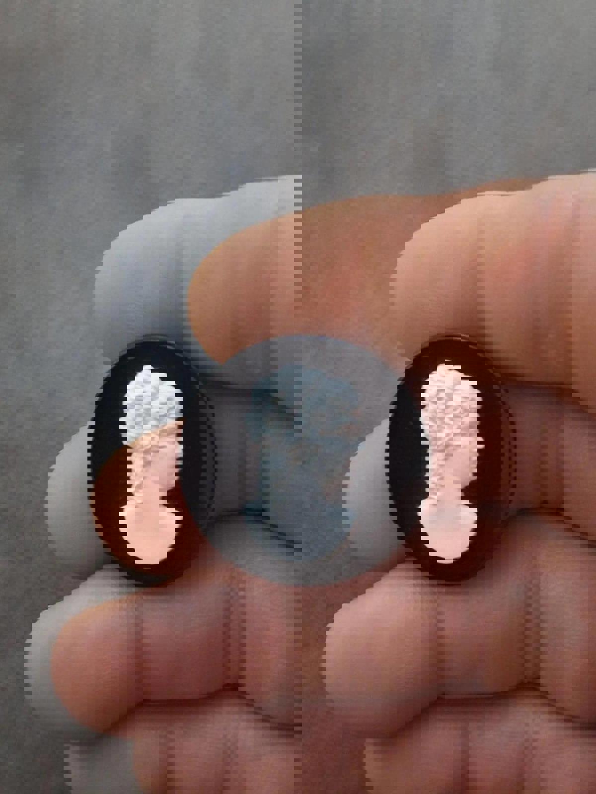 1970s Black & White Cameo Brooch