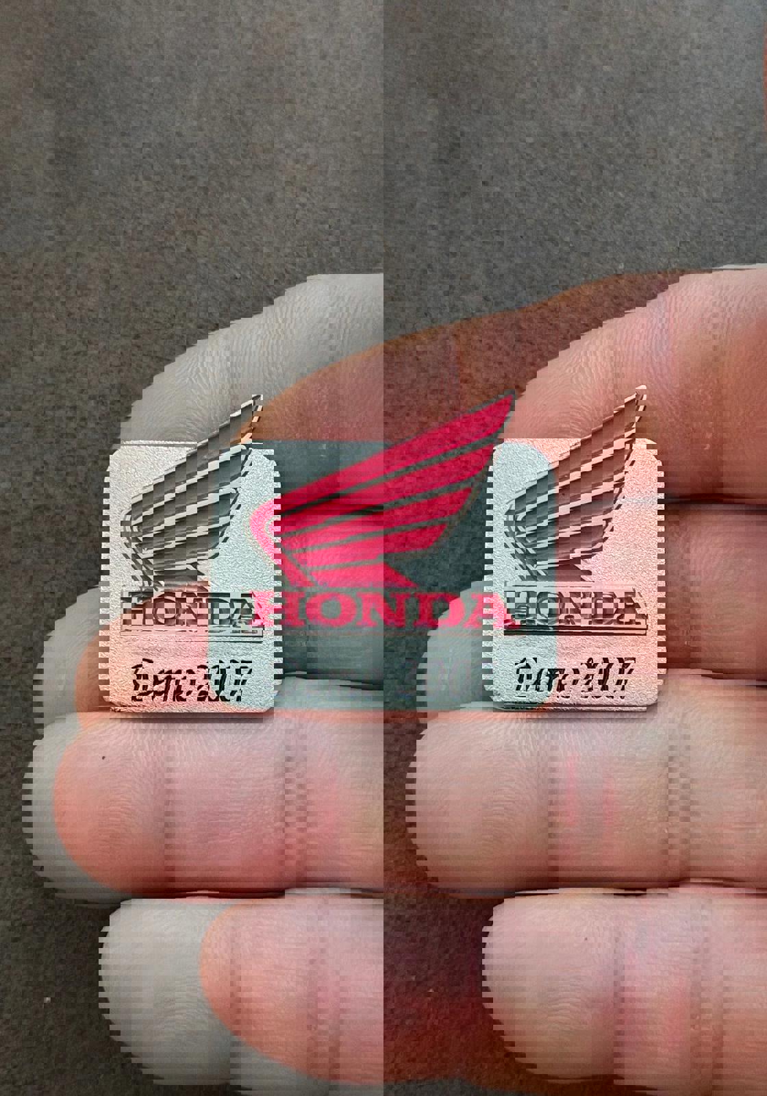 2007 Honda Demo Silver Tone Collectible Red Enamel Pin