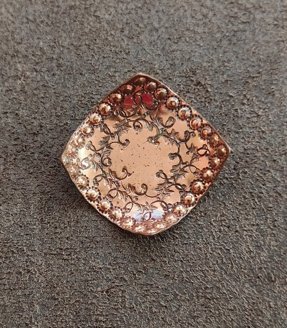 1950s/60s Signed Gret Barkin Hand Wrought Copper Brooch