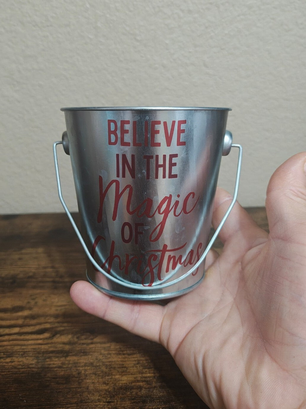 Mini Christmas Galvanized Metal Tin Pail Buckets