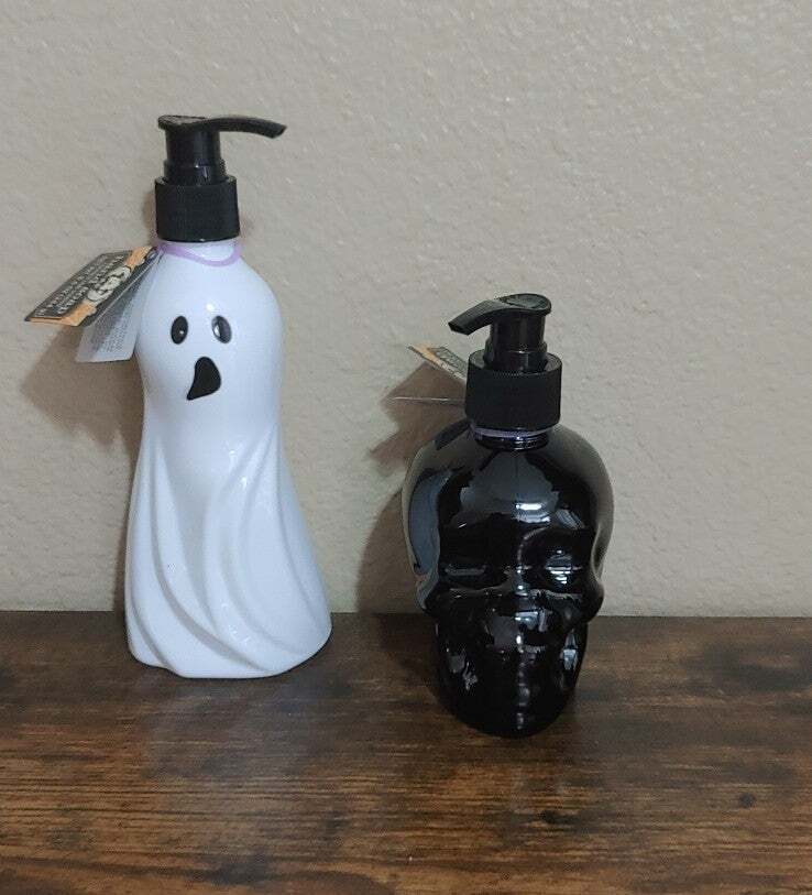Spooky 2pc-Set Halloween Ghost & Skull Refillable Dispenser