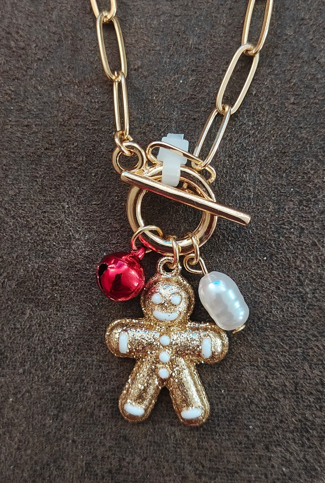 Retired Gold Tone Christmas Charm Layered Necklace NWT