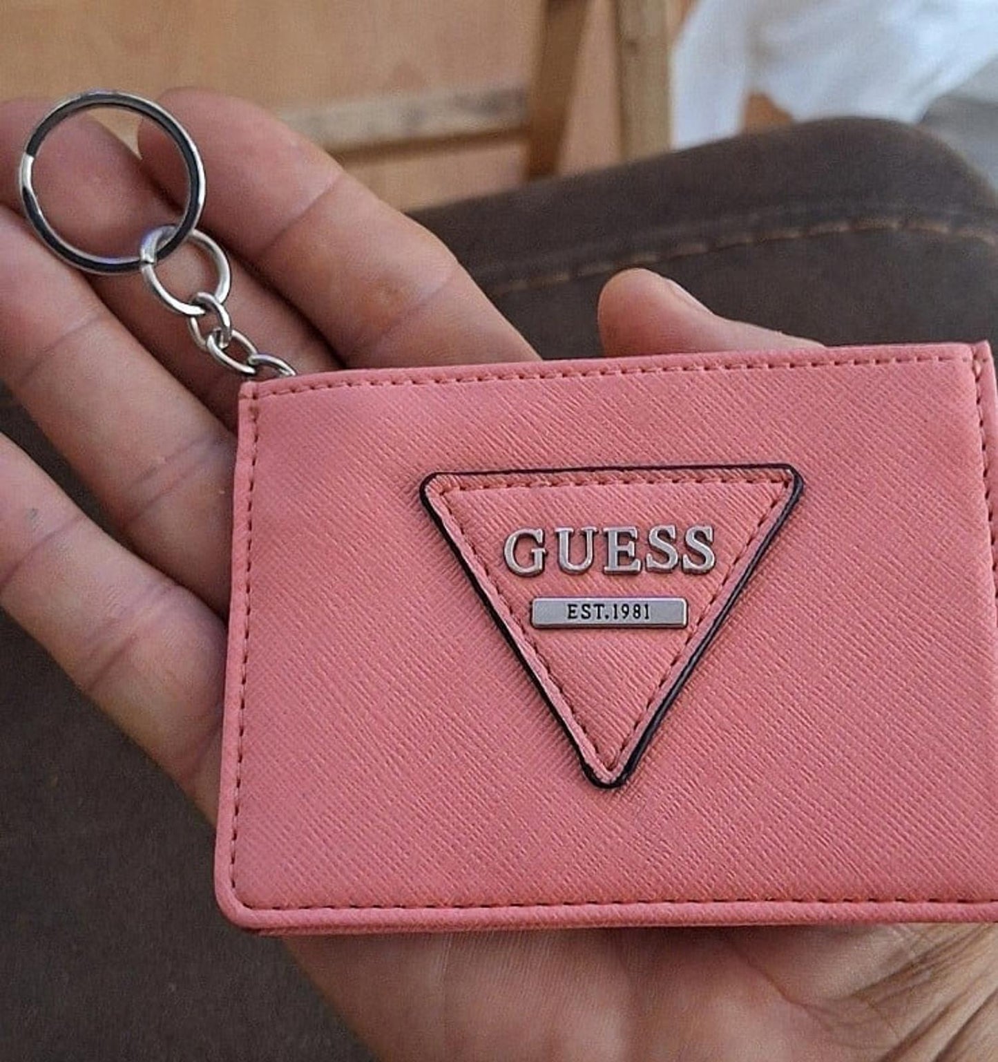 Pretty Pink Guess Faux Leather Wallet/Clutch Pouch/Card Holder/Coin Purse Keycha