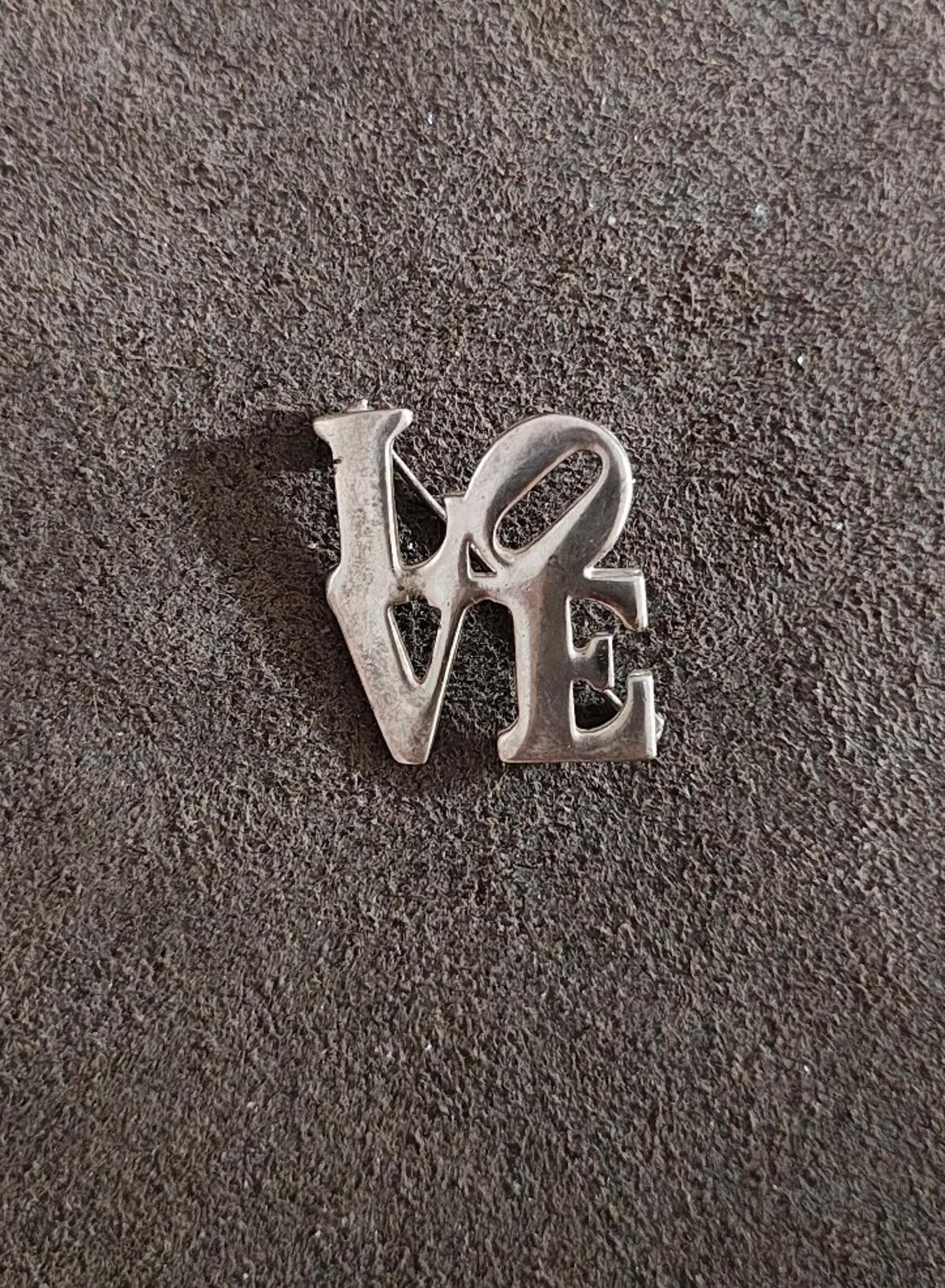 1970'ss Silver Tone Love Pin Brooch
