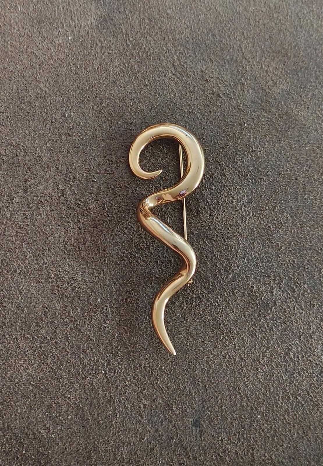 1980s Abstract Corkscrew Swirl Brooch