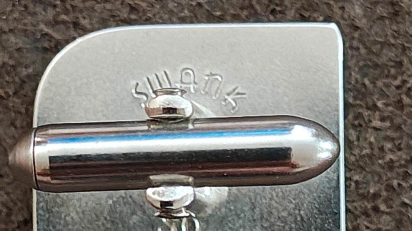1960s Silver Tone Art Deco Style Tie Bar/Tie Clip & Cufflinks Set