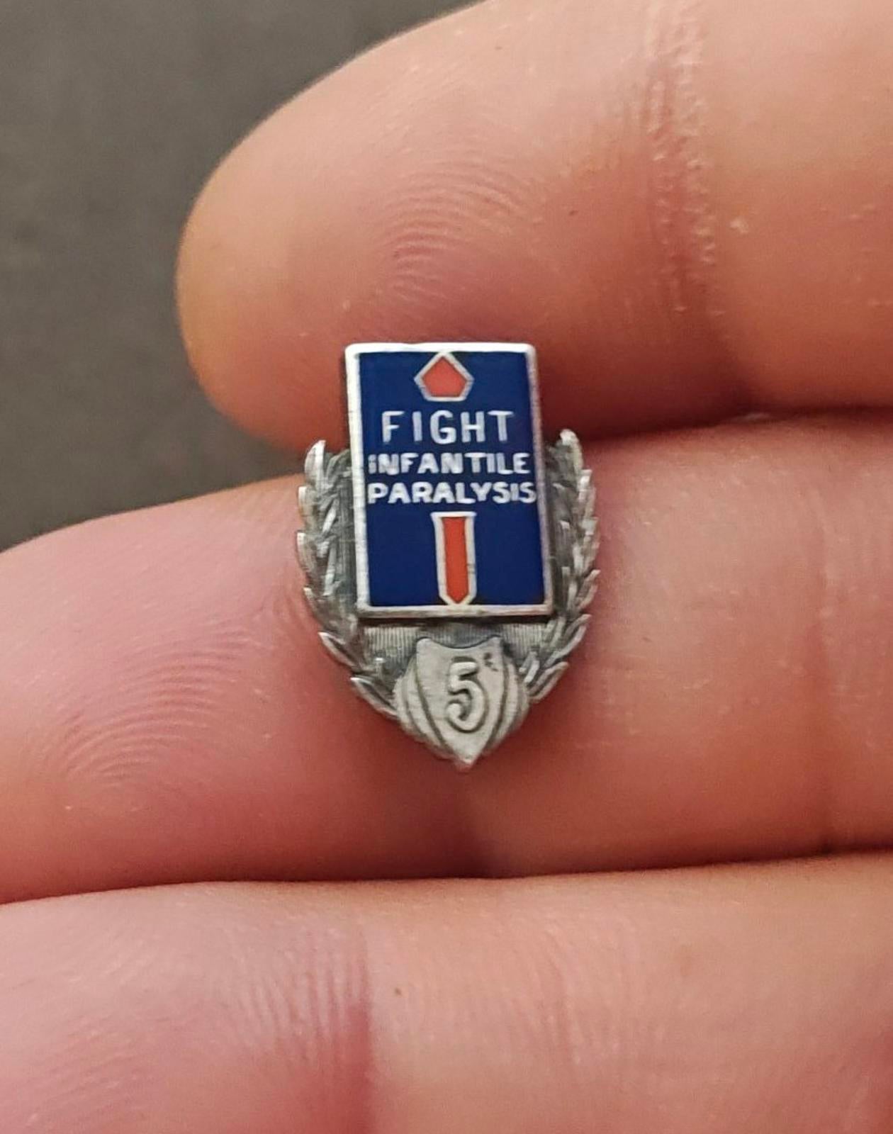 1930s/40s National Foundation for Infantile Paralysis Sterling Silver Pin