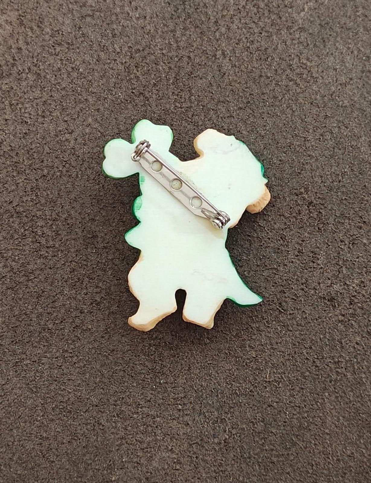 1986 American Greetings St. Patrick's Day Leprechaun Bear With Shamrock Brooch