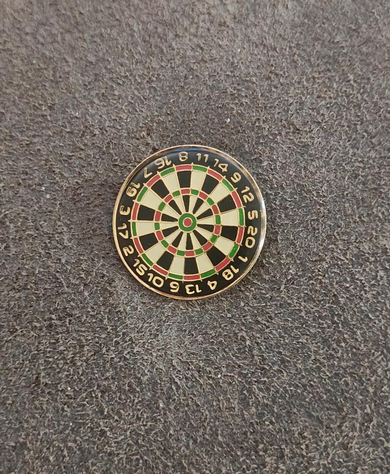 1980s Dartboard Gold Tone Enamel Pin
