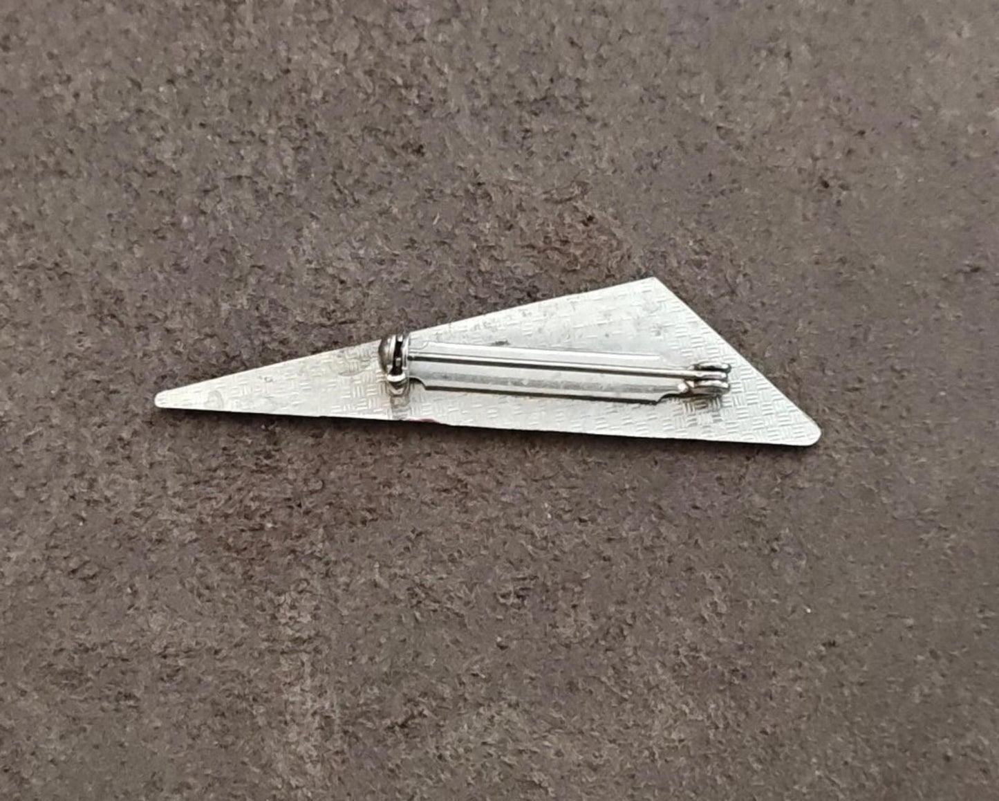 1970s/80s Art Deco Revival Geometric Pierre Bex French Enamel Silver Tone Brooch