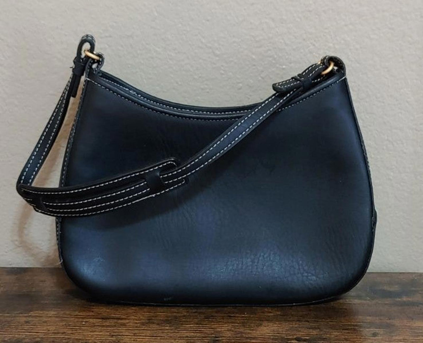 Nice Stitched Black Shoulder Bag/Purse
