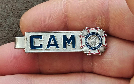 1960s Veterans of Foreign Wars (VFW) Silver Tone Tie Bar/Tie Clip