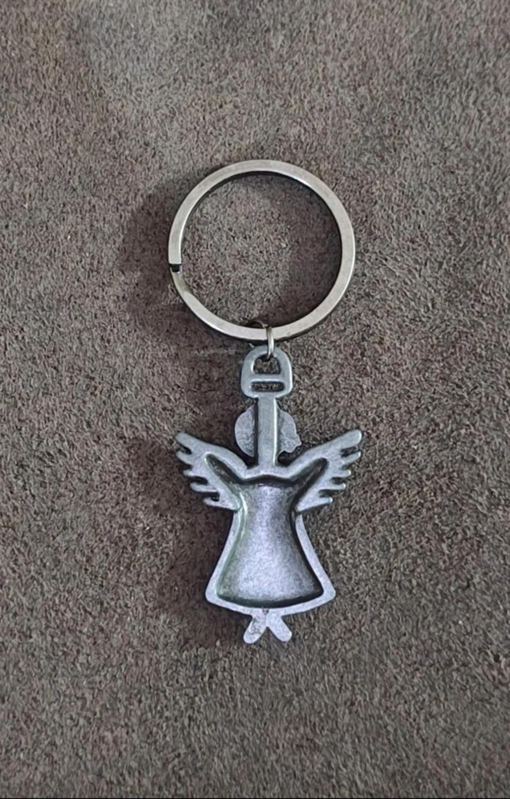 1990's Pewter Angel Keychain