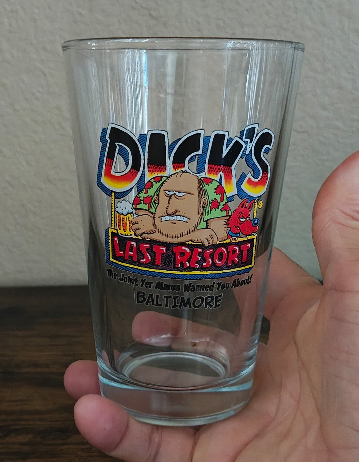 Dick's Last Resort Baltimore Collectible Glass
