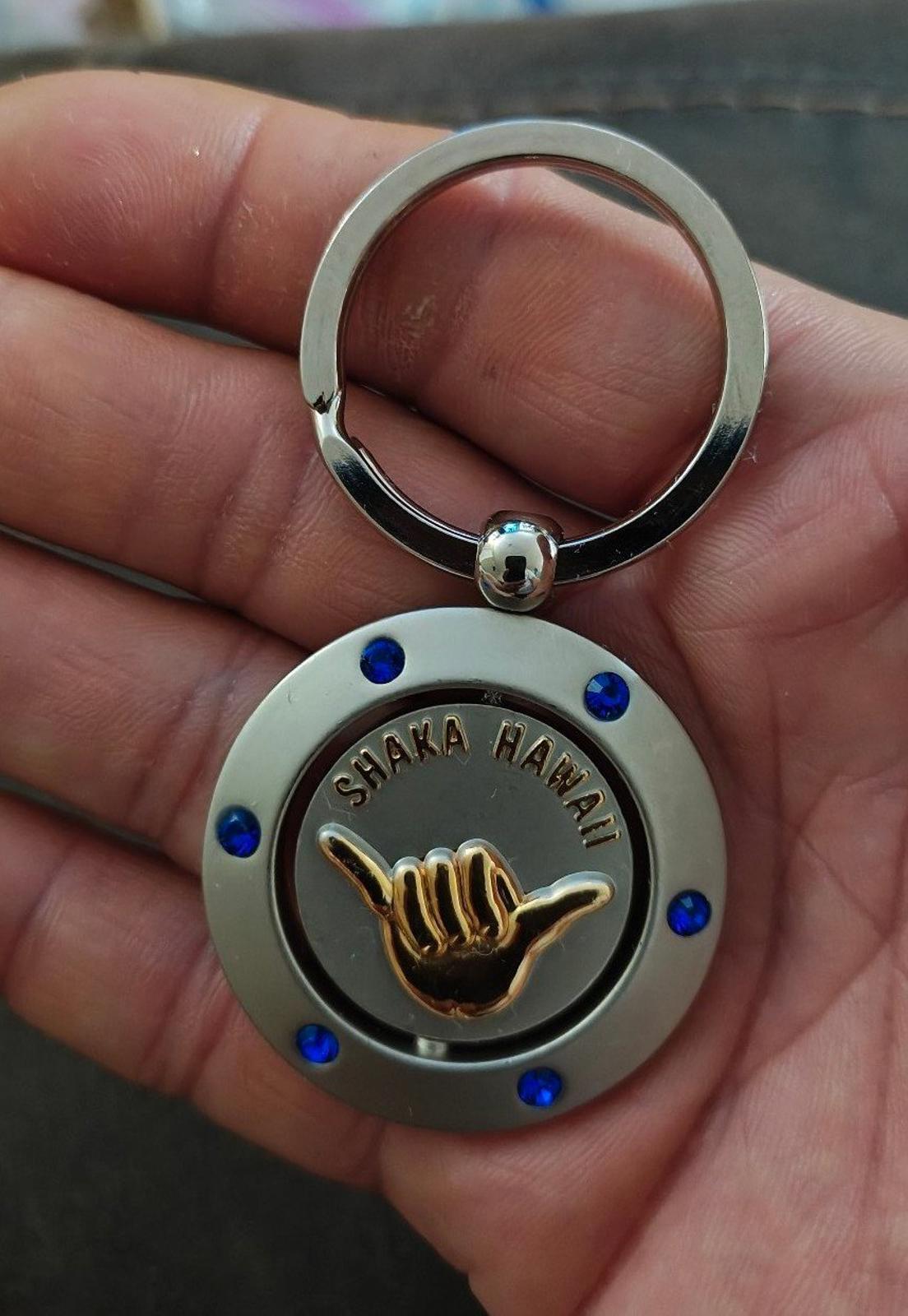Shaka Sign Two Tone Double Sided Keychain/Keyring